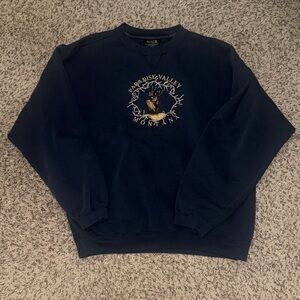 Vintage Paradise Valley Montana Men's Navy Crewneck size large